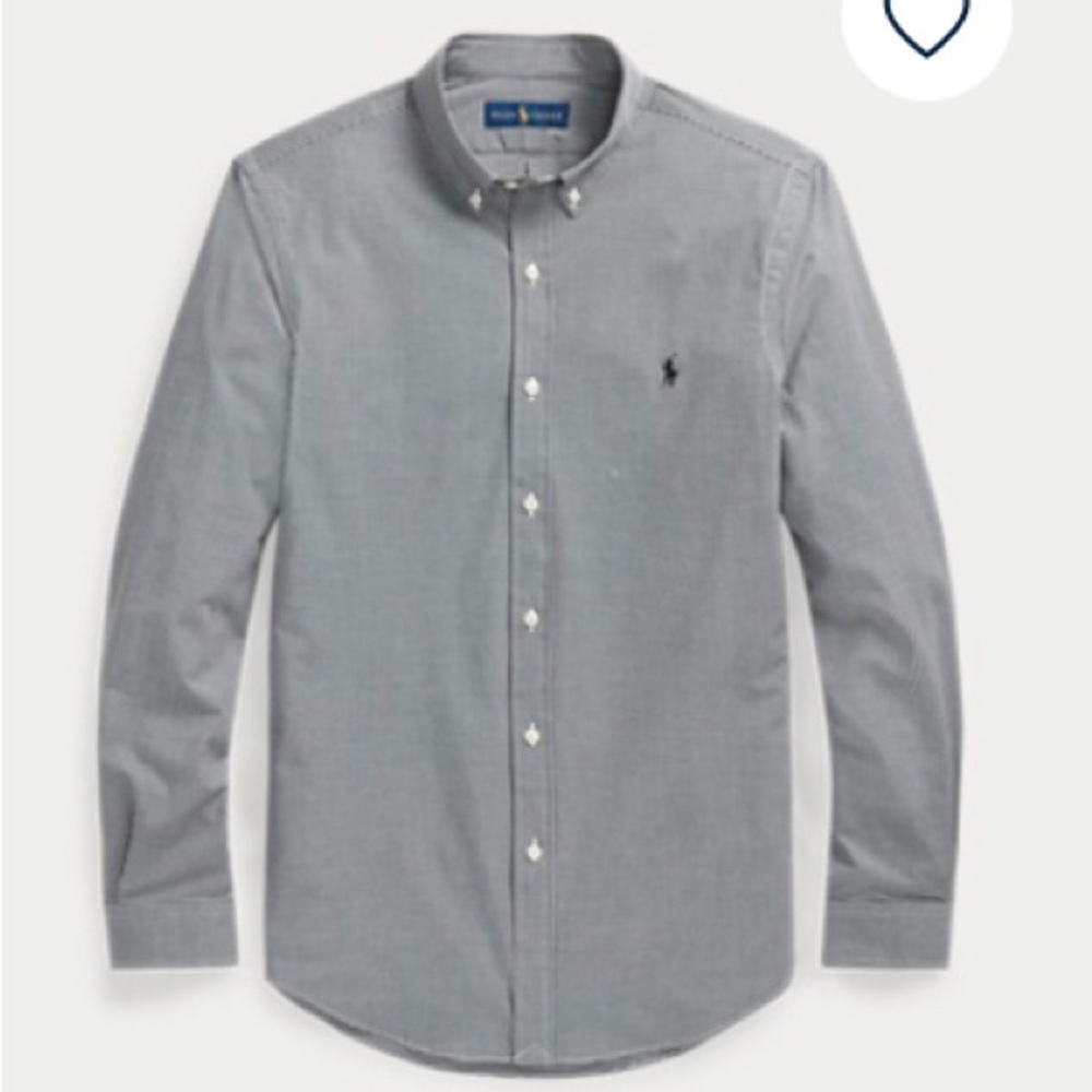 Polo Ralph Lauren Men’s Slim Fit Gingham Stretch Poplin Shirt Sz 17.5/XLT